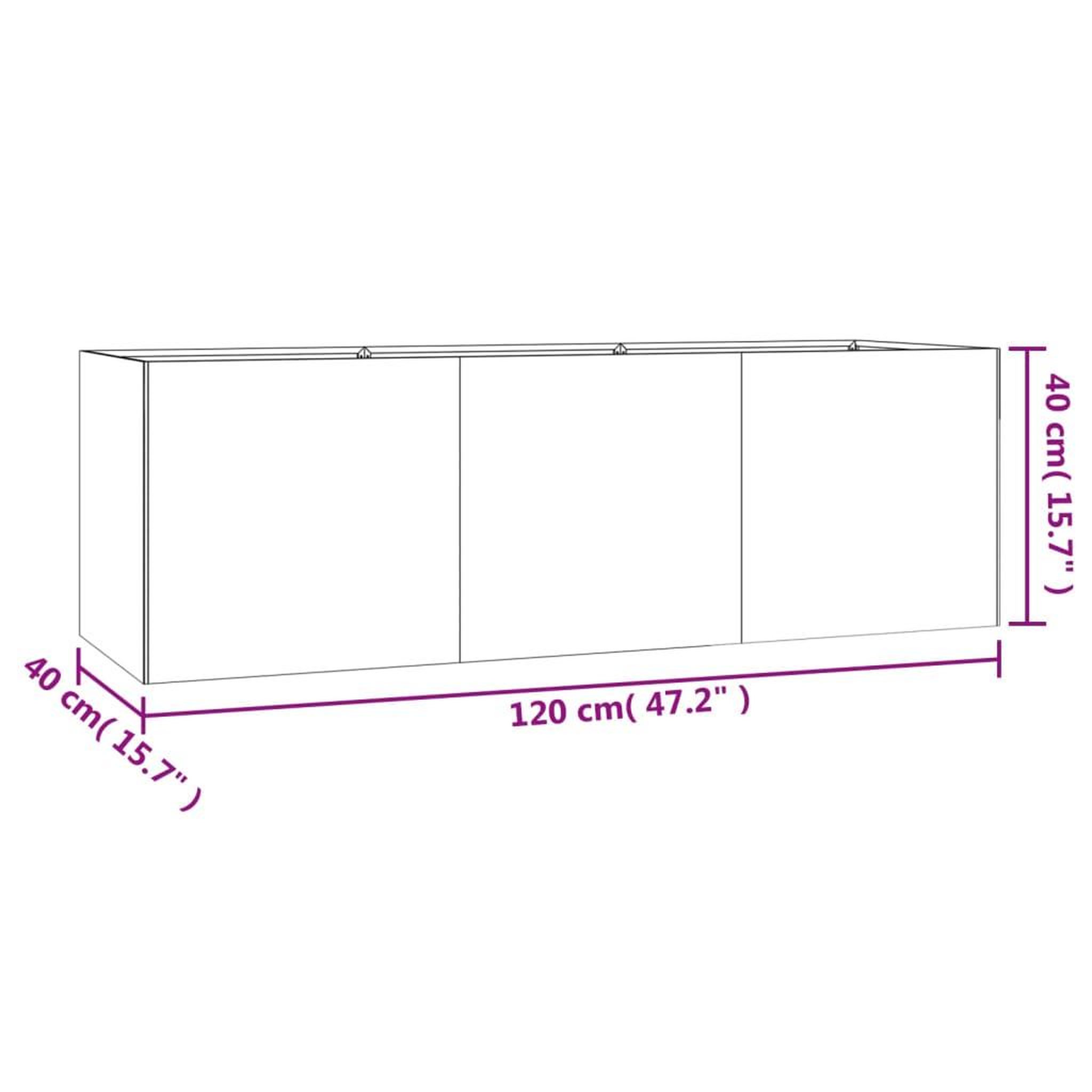 Voir la diapositive 6 : VIDAXL Lit sureleve de jardin 120x40x40 cm acier corten