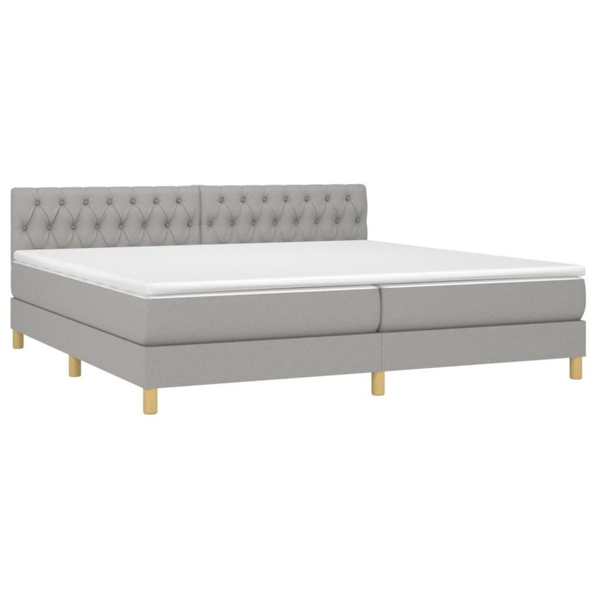 VIDAXL Sommier a lattes de lit matelas LED Gris clair 200x200 cm Tissu