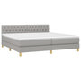 Voir la diapositive 3 : VIDAXL Sommier a lattes de lit matelas LED Gris clair 200x200 cm Tissu