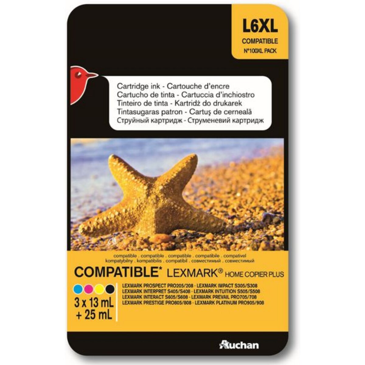 AUCHAN Cartouche compatible Lexmark 100xl pack - Noir Cyan Magenta & Jaune