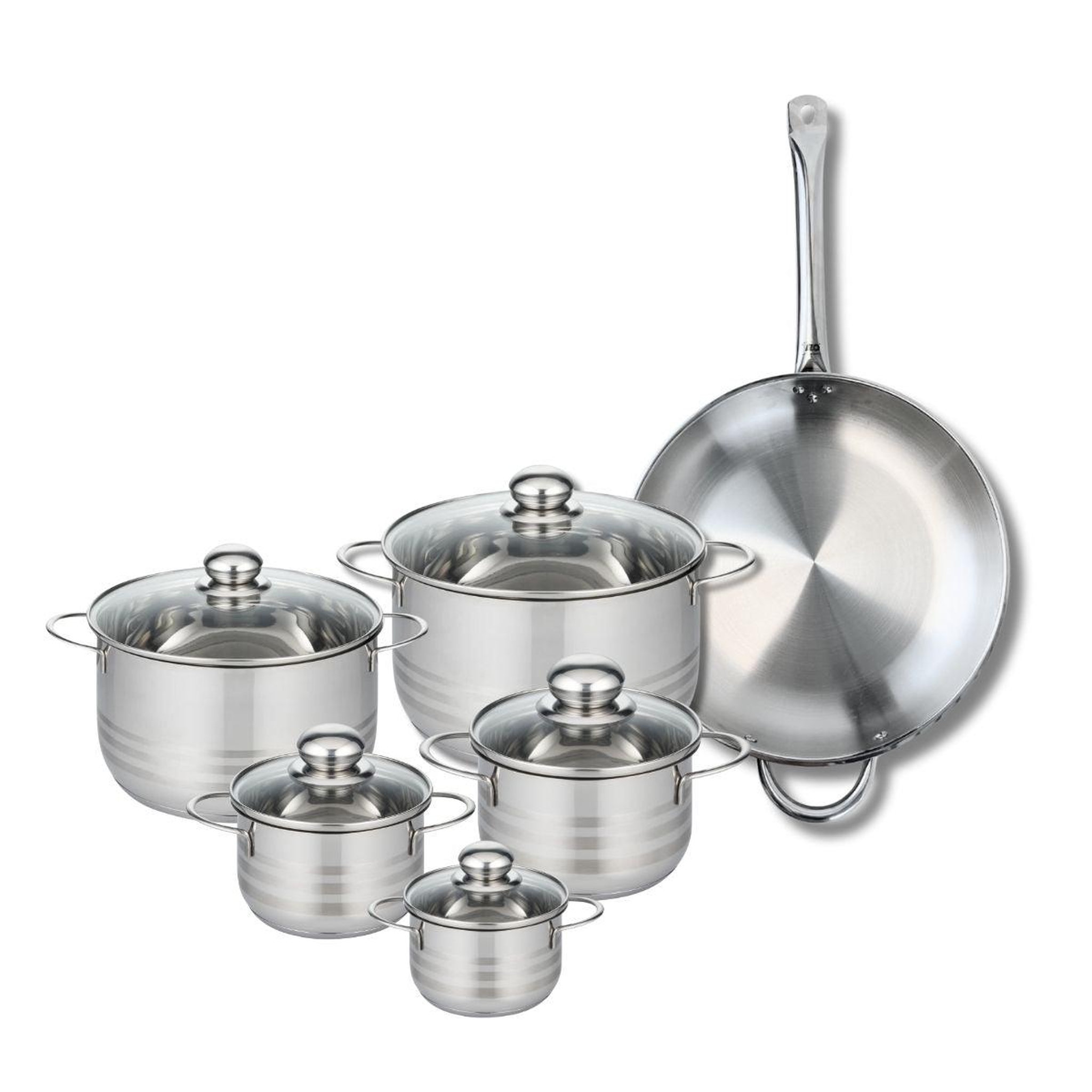 ELO Ensemble de 1 poêle de cuisson 32 cm et 5 faitouts 12, 14, 16, 20 et 24 cm elo profi brillant