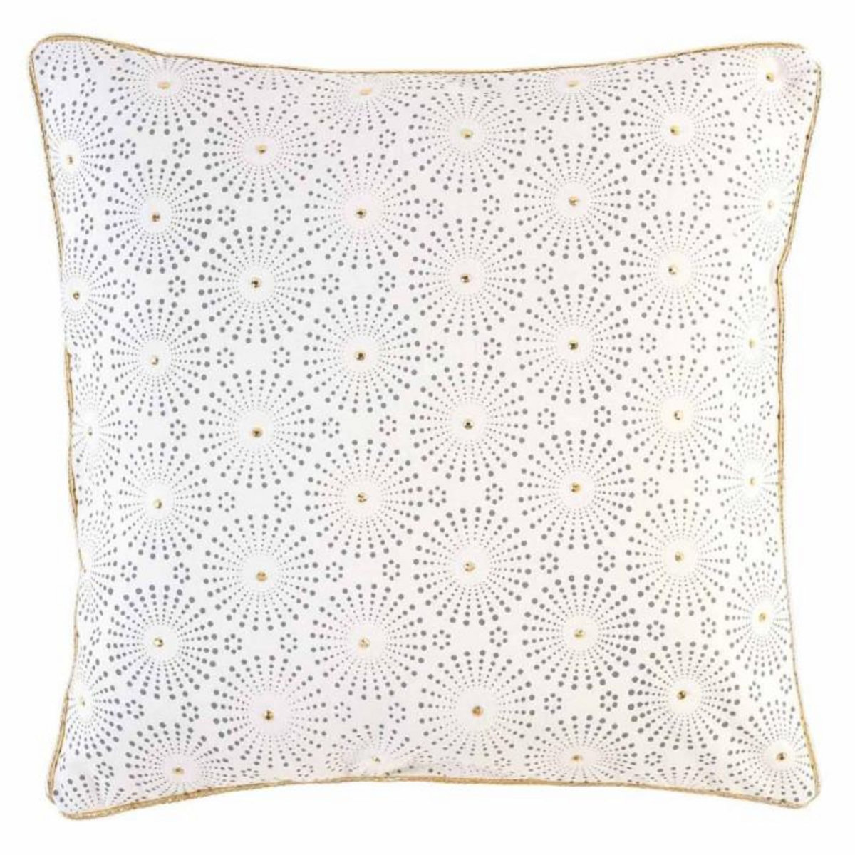 Paris Prix Coussin Déco Déhoussable  Astre  45x45cm Blanc