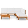 Voir la diapositive 3 : VIDAXL Salon de jardin 6 pcs avec coussins Bois d'acacia solide