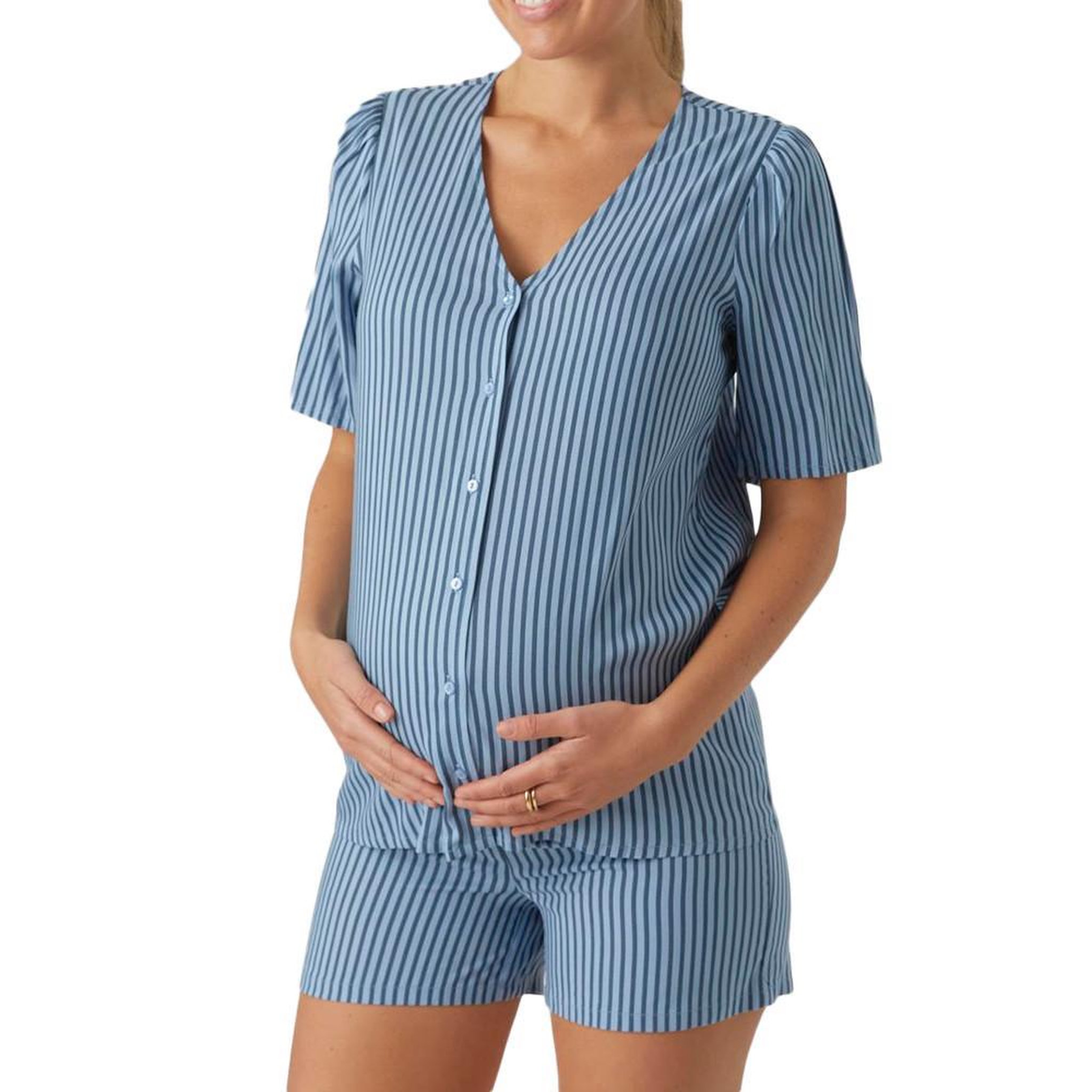 Voir la diapositive 1 : MAMALICIOUS Pyjama de grossesse bleu femme mamalicious jasmin