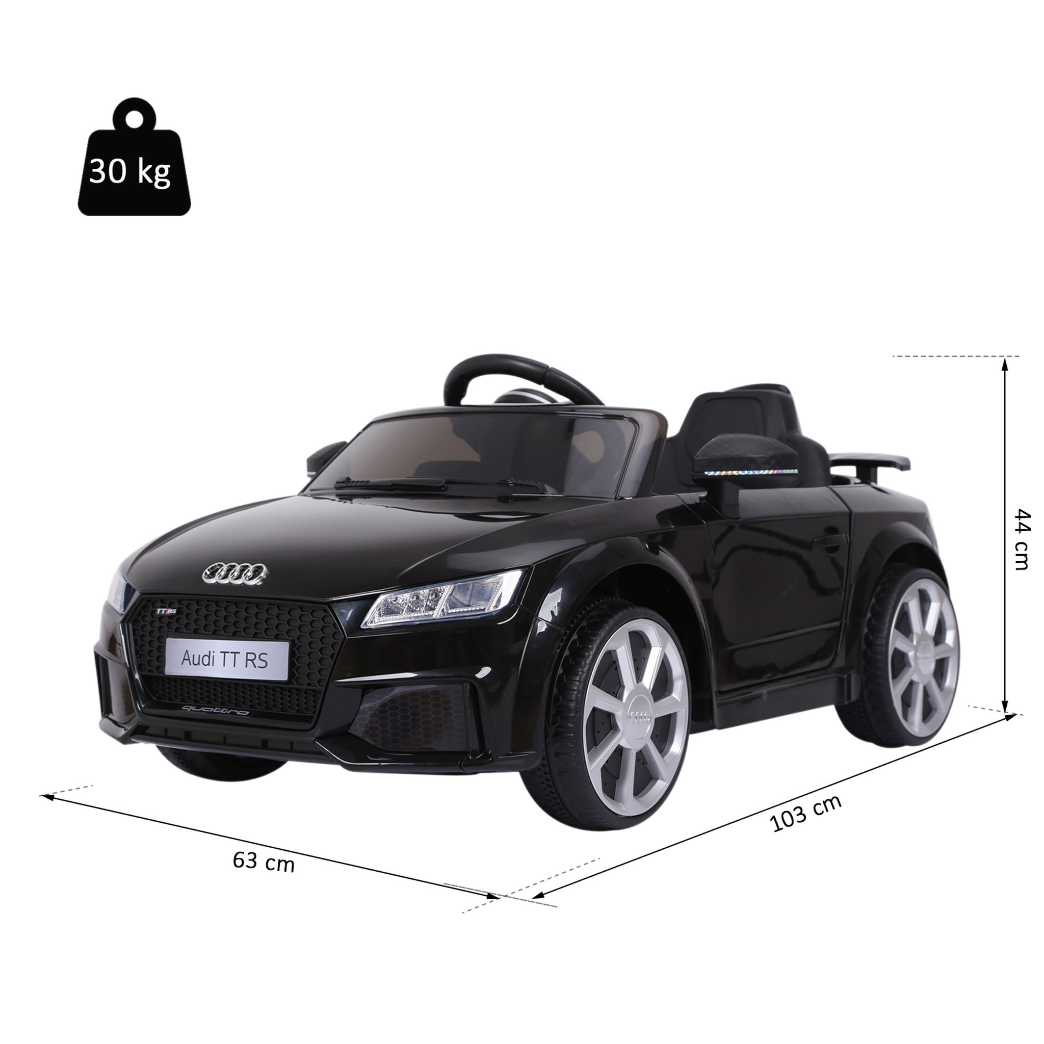 Voir la diapositive 3 : HOMCOM Véhicule électrique enfant TT RS 12 V 35 W V. max. 3 Km/h télécommande effets sonores + lumineux noir