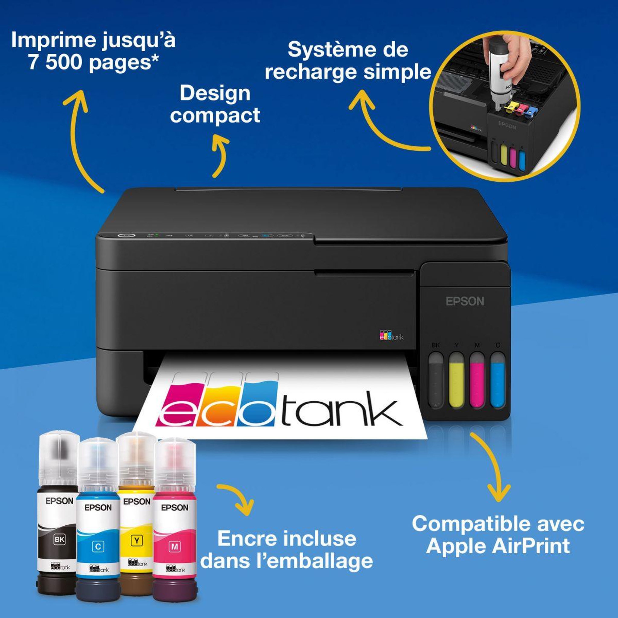 Voir la diapositive 2 : Epson Imprimante jet d'encre ecotank et-2912