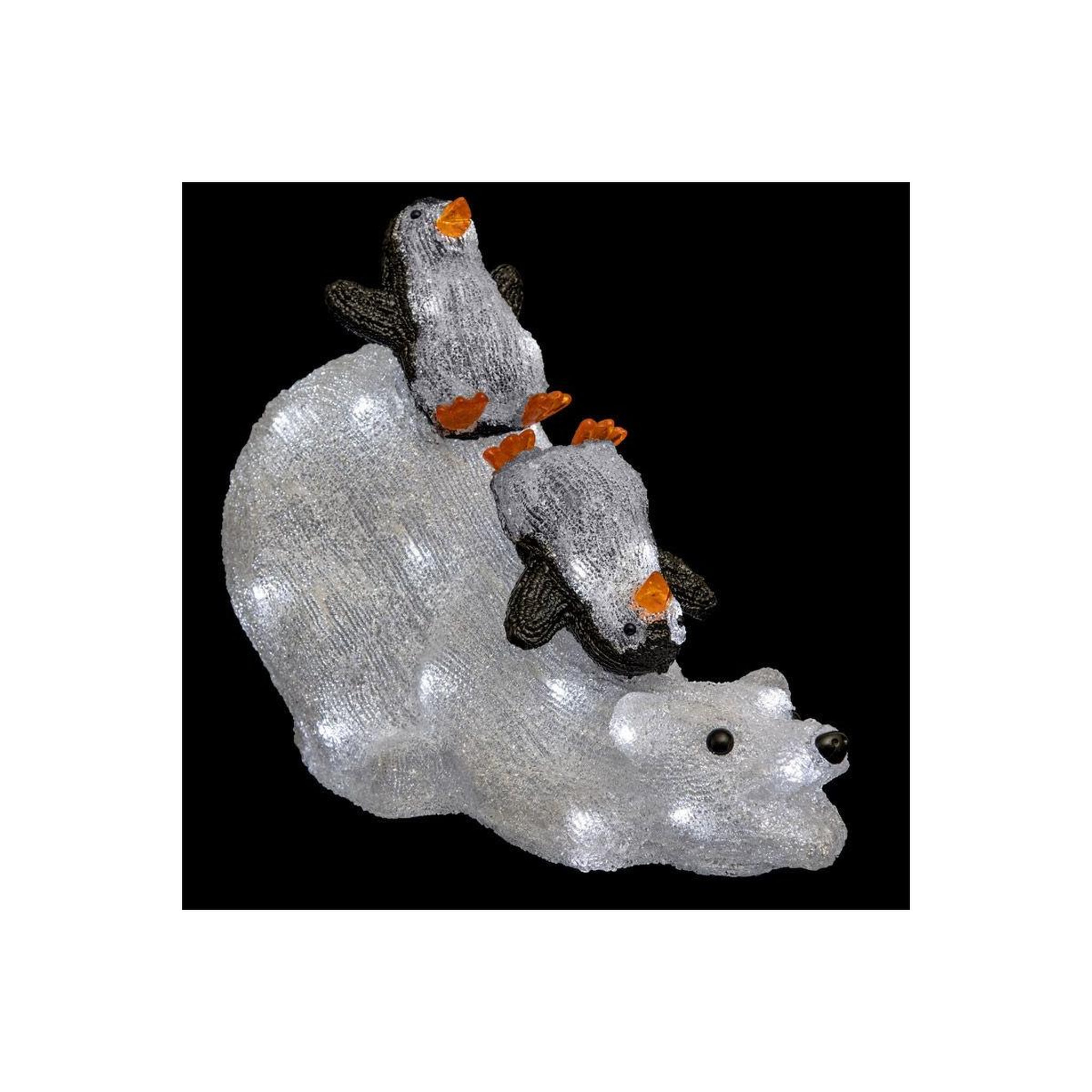 FEERIC LIGHT & CHRISTMAS Décoration Lumineuse  Ours & Pingouins  55cm Blanc