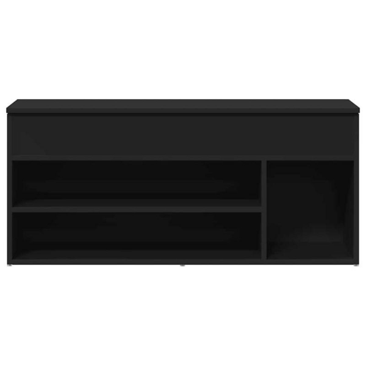 VIDAXL Banc à chaussures noir 102x30,5x45 cm bois d ingénierie