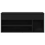 Voir la diapositive 4 : VIDAXL Banc à chaussures noir 102x30,5x45 cm bois d ingénierie