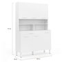 Voir la diapositive 5 : ID MARKET Buffet de cuisine 120 CM CINA 6 portes + tiroir blanc et blanc brillant