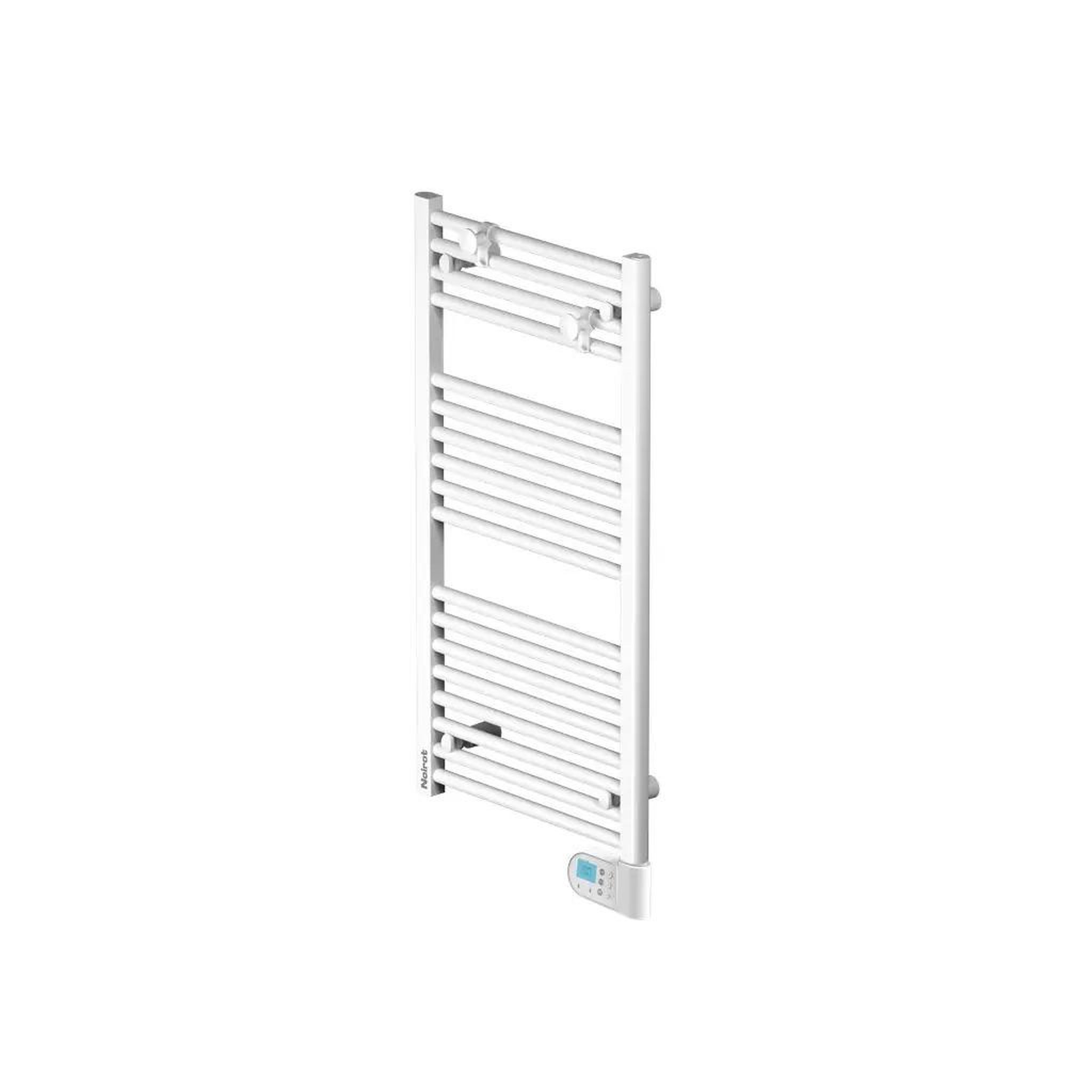 NOIROT Radiateur sèche-serviettes - flo bain ii - fluide - 500w - 50x102,2x12,2 cm - programmable - 2 patères incluses - blanc