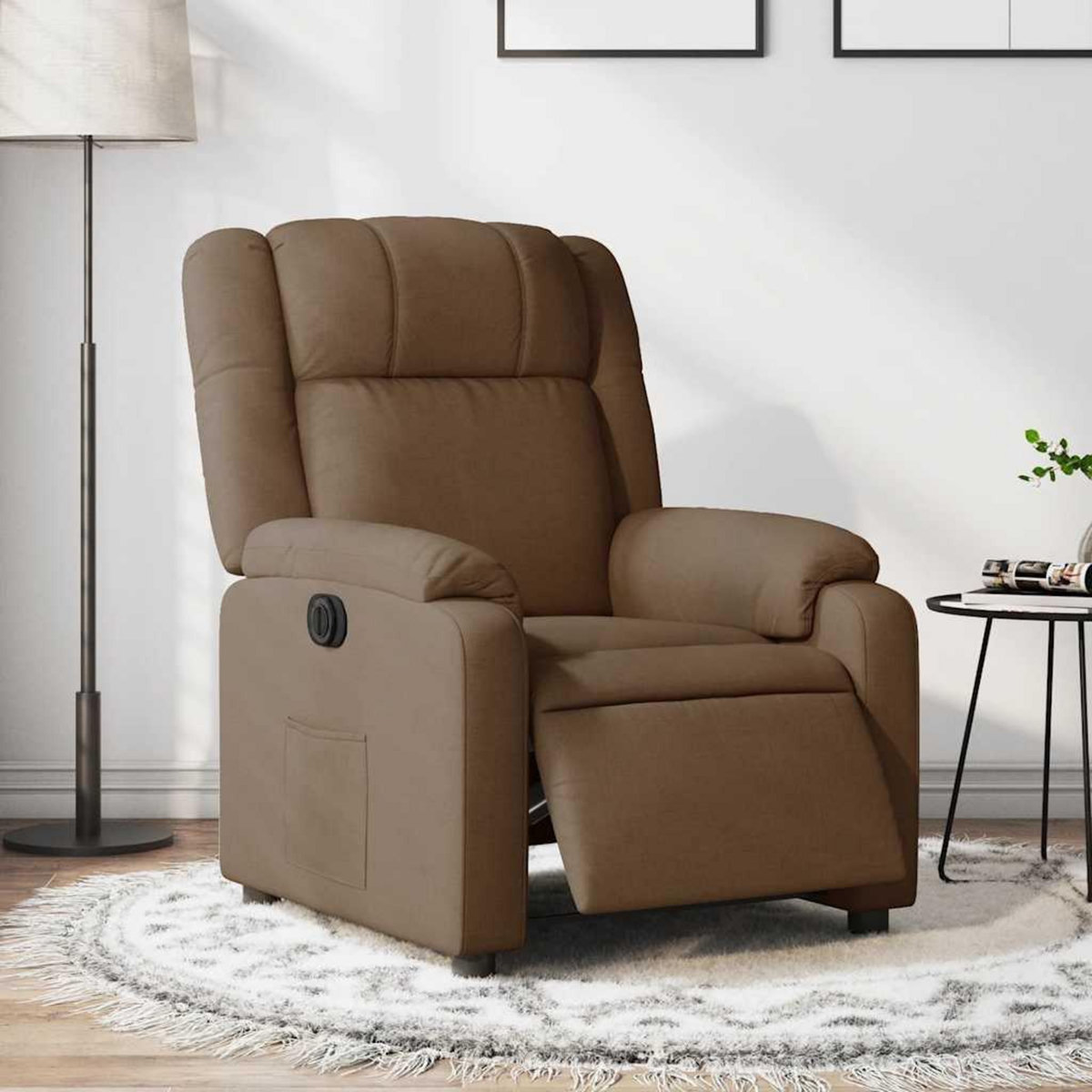 VIDAXL Fauteuil inclinable electrique Marron Tissu