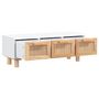 Voir la diapositive 3 : VIDAXL Table basse Blanc 80x40x30 cm Bois d'ingenierie et pin massif