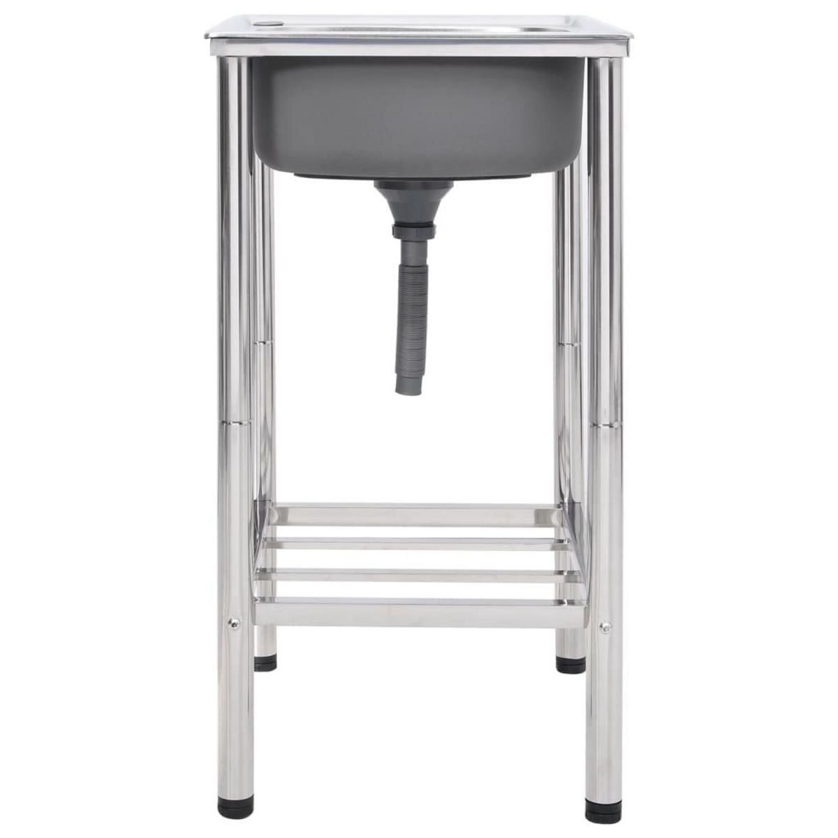 VIDAXL Evier de camping Seul lavabo Acier inoxydable