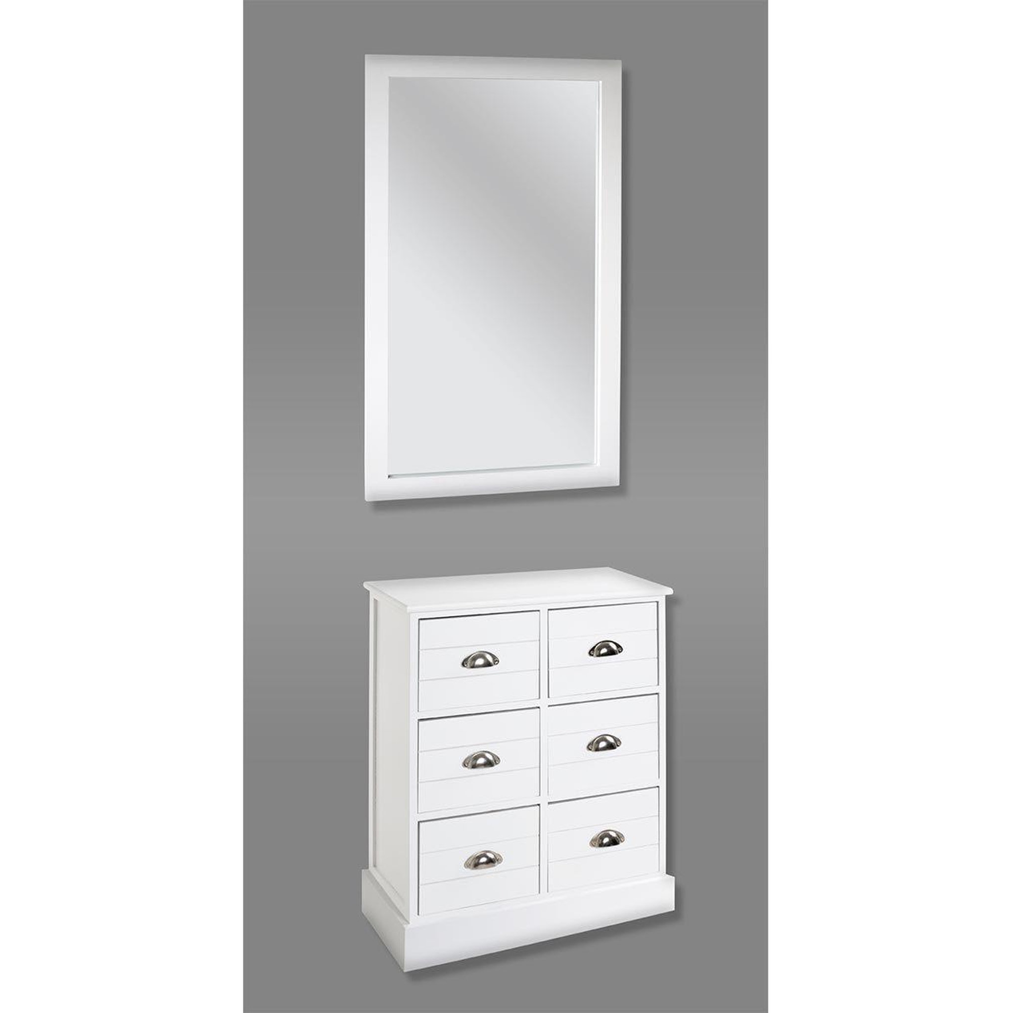 Voir la diapositive 3 : Paris Prix Commode 6 Tiroirs  Lavido  75cm Blanc Laqué