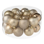 Paris Prix Lot de 30 Boules de Noël  Night  31cm Beige & Écru
