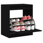 VIDAXL Armoire à chaussures noir 60x42x69 cm bois d ingénierie