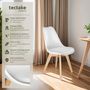 Voir la diapositive 2 : tectake Ensemble de chaises de salle à manger avec siège rembourré blanc Lot de 6