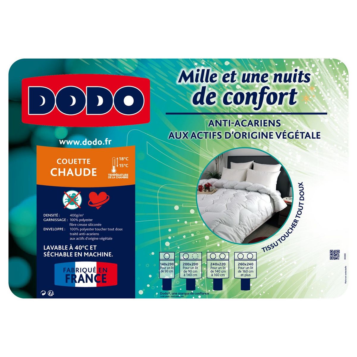 DODO Couette chaude en microfibre anti-acariens MILLE ET UNE NUITS