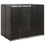 Voir la diapositive 1 : VIDAXL Abri pour poubelle double Noir 140x80x117 cm Resine tressee