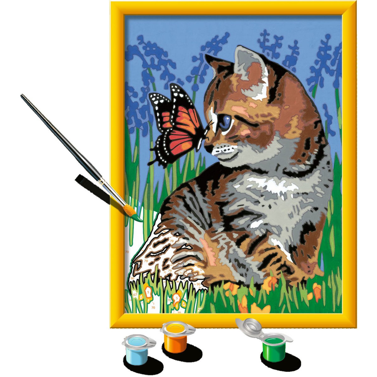 RAVENSBURGER Tableau Chat et son compagnon le papillon - Moyen - Numéro d'art