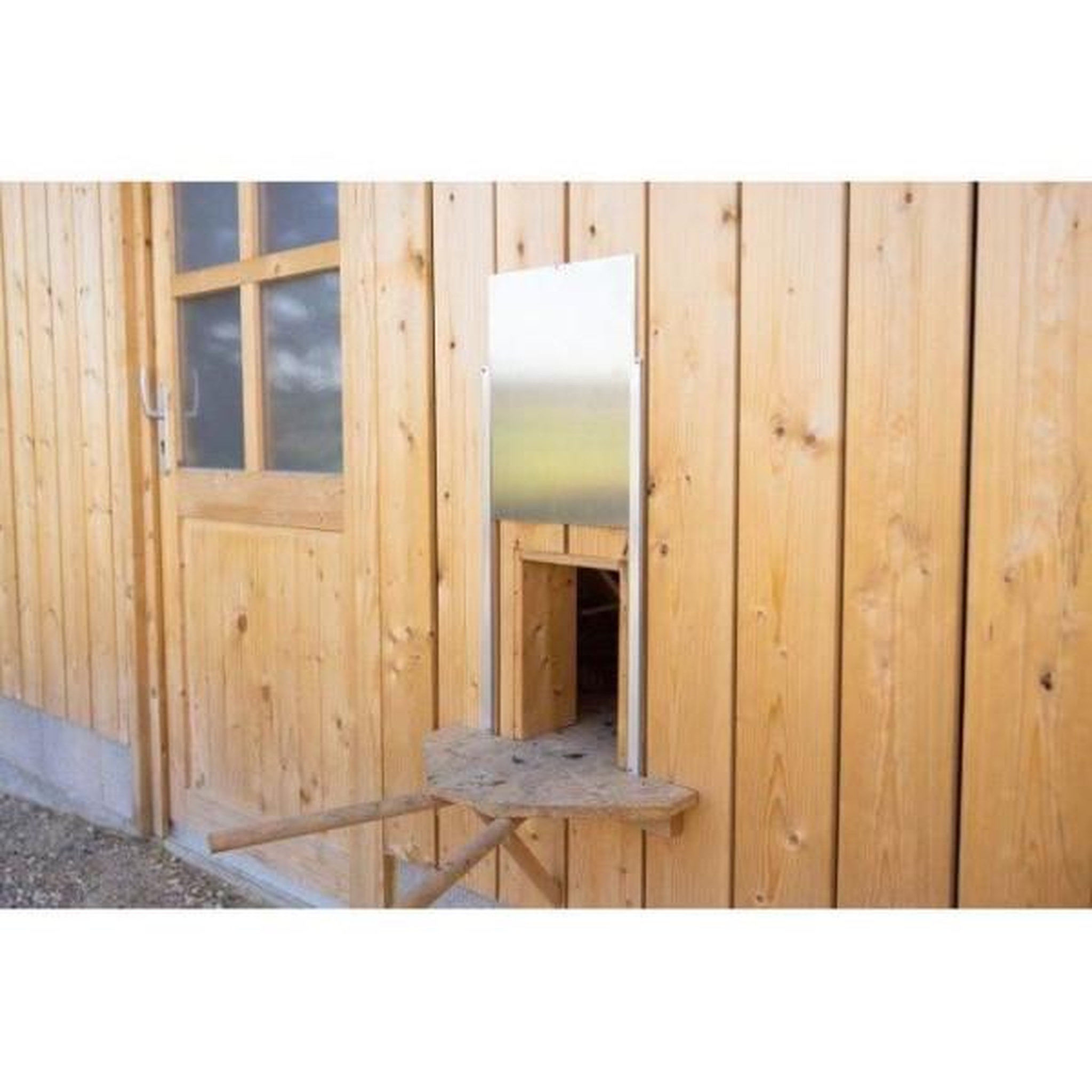 Voir la diapositive 2 : KERBL Porte coulissante pour poulailler - KERBL - Alu - 30 x 40 cm - Taille M - Glissieres incluses