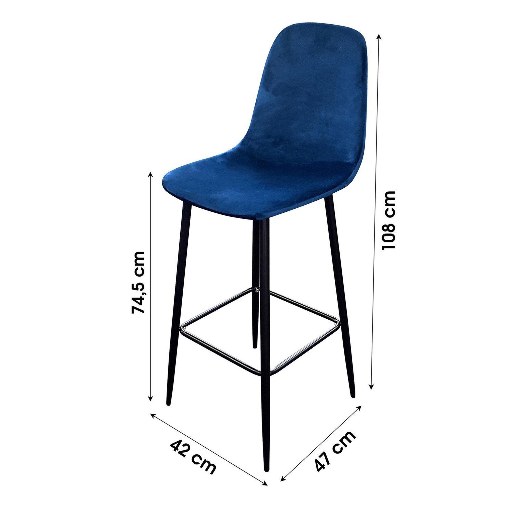 Voir la diapositive 3 : DIVERS Tabouret de bar en velours vintage inoui