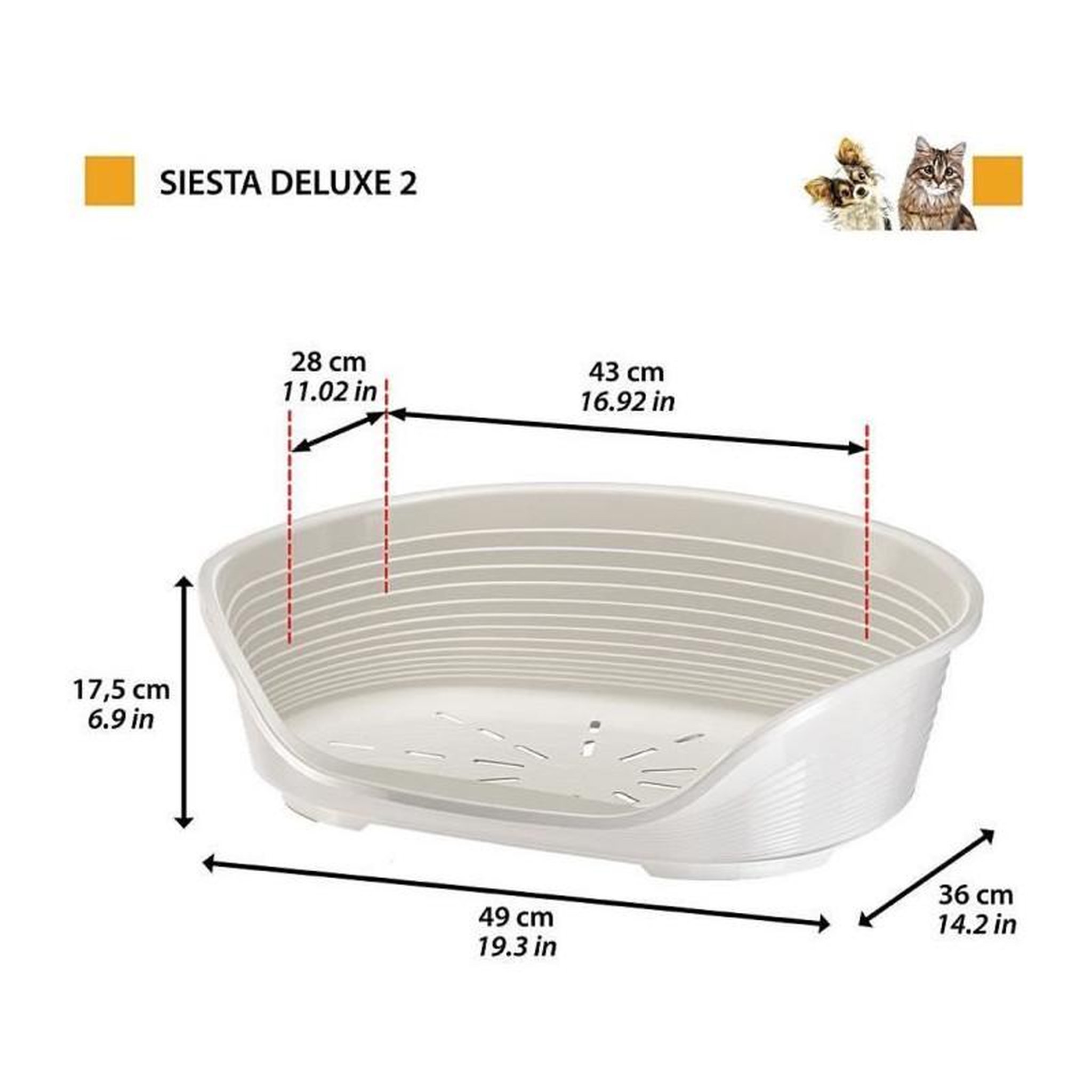Voir la diapositive 2 : Ferplast Corbeille - FERPLAST - SIESTA DELUXE 2 - Gris clair