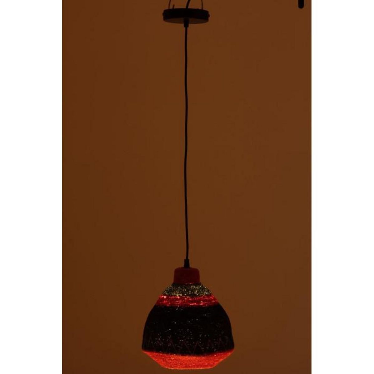 Paris Prix Lampe Suspension en Jonc  Zigzag Bas  27cm Multicolore