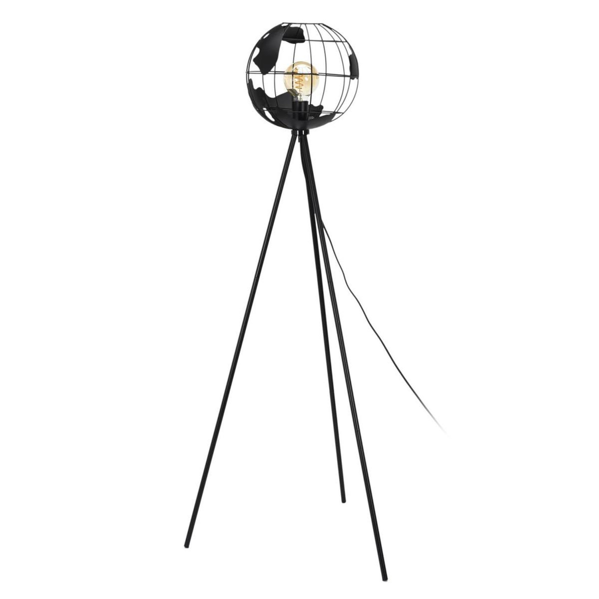 The Home Deco Factory Lampadaire design en métal  globe  158cm noir