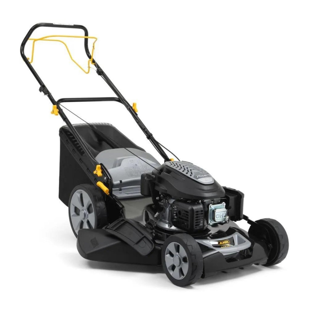 Alpina Tondeuse à gazon thermique 166cm³ - largeur coupe 51 cm - autotractée avec indicateur bac plein - noire