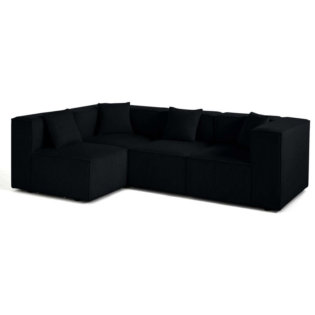 LISA DESIGN Arty - canapé modulable d'angle gauche 4 places - en velours côtelé