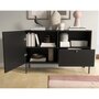 Voir la diapositive 3 : BEST MOBILIER Felicia - buffet bas - noir - 1 porte, 1 tiroir et 1 niche - 120 cm