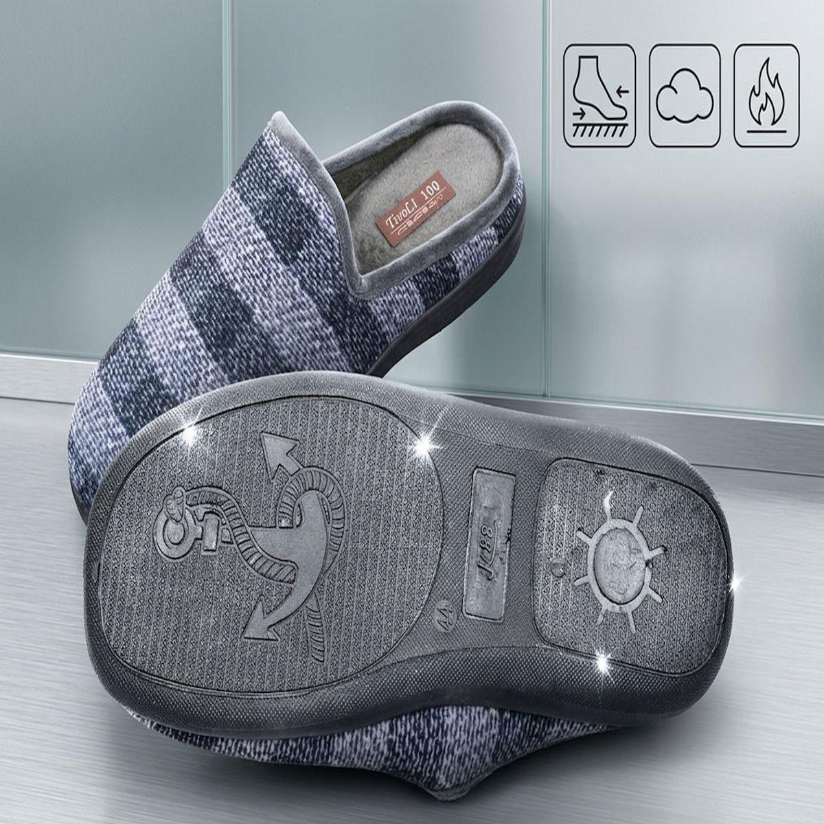 OZABI OZABI Pantoufles Homme Mule Chaudes Antiderapantes Confort