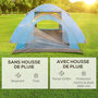 Voir la diapositive 4 : OUTSUNNY Tente de camping 2-3 personnes dim. 268L x 214l x 103H cm - 2 portes zippées, tapis sol, sac transport - alu. polyester gris bleu