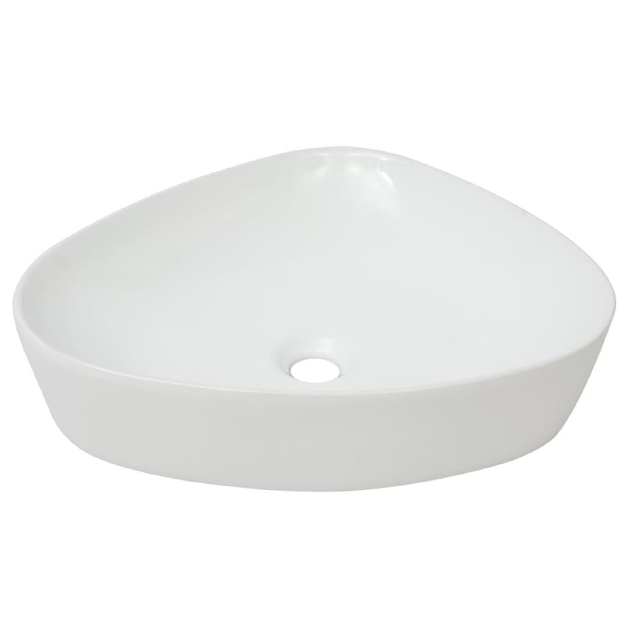 Voir la diapositive 2 : VIDAXL Evier triangulaire Ceramique Blanc 50,5 x 41 x 12 cm