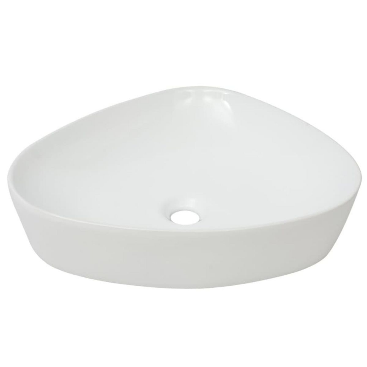 VIDAXL Evier triangulaire Ceramique Blanc 50,5 x 41 x 12 cm