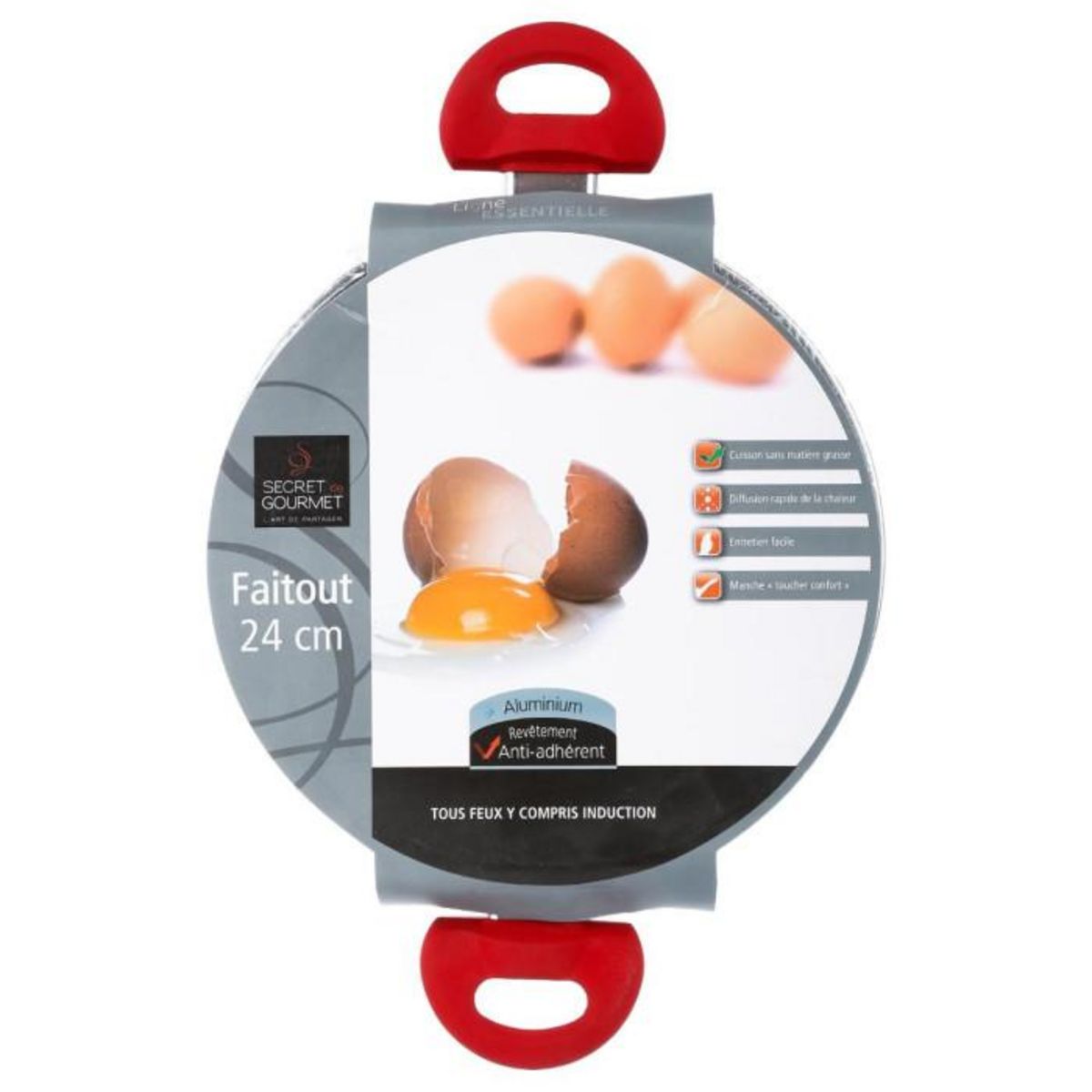 FIVE Faitout en Aluminium  Essentielle  24cm Rouge