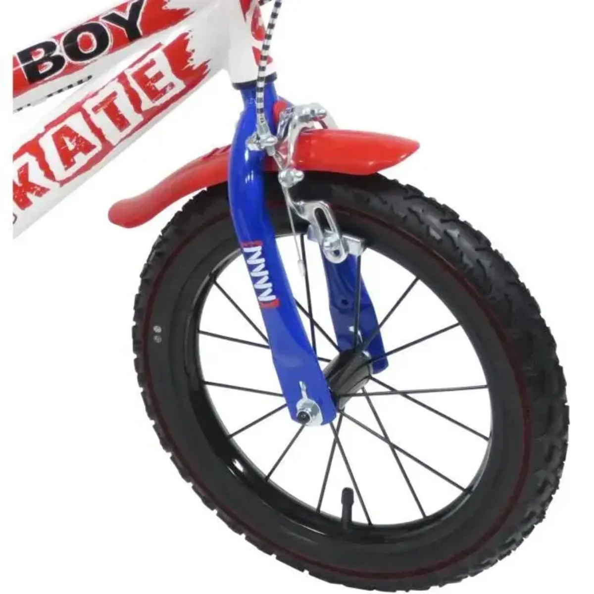 Vélo enfant 16'' - Modèle Garçon   Skate  pour enfant de 105 à 120 cm avec stabilisateurs - Plaque décorative avant - Porte bidon - 2 freins & Pneus gonflables