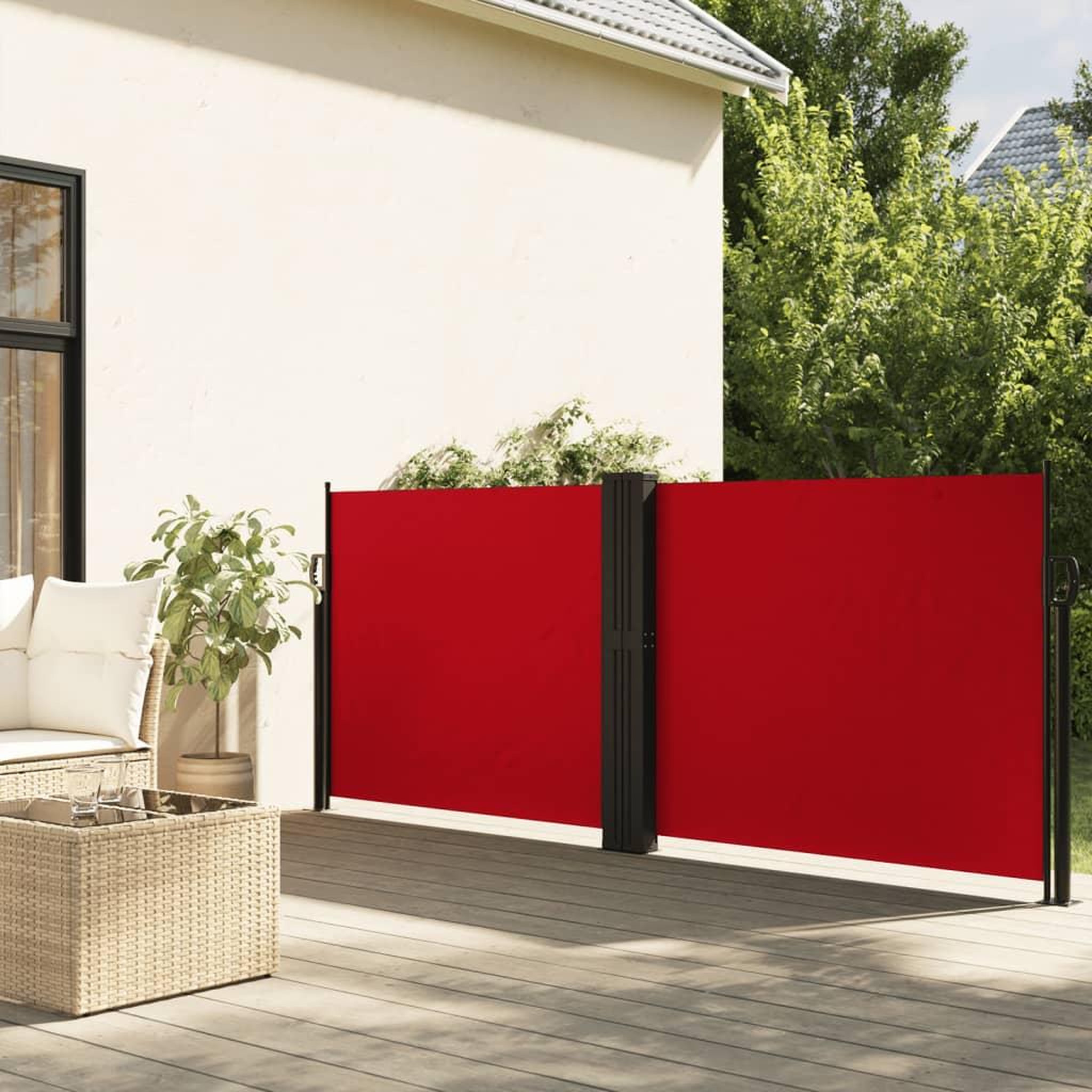 VIDAXL Auvent lateral retractable rouge 100x1000 cm