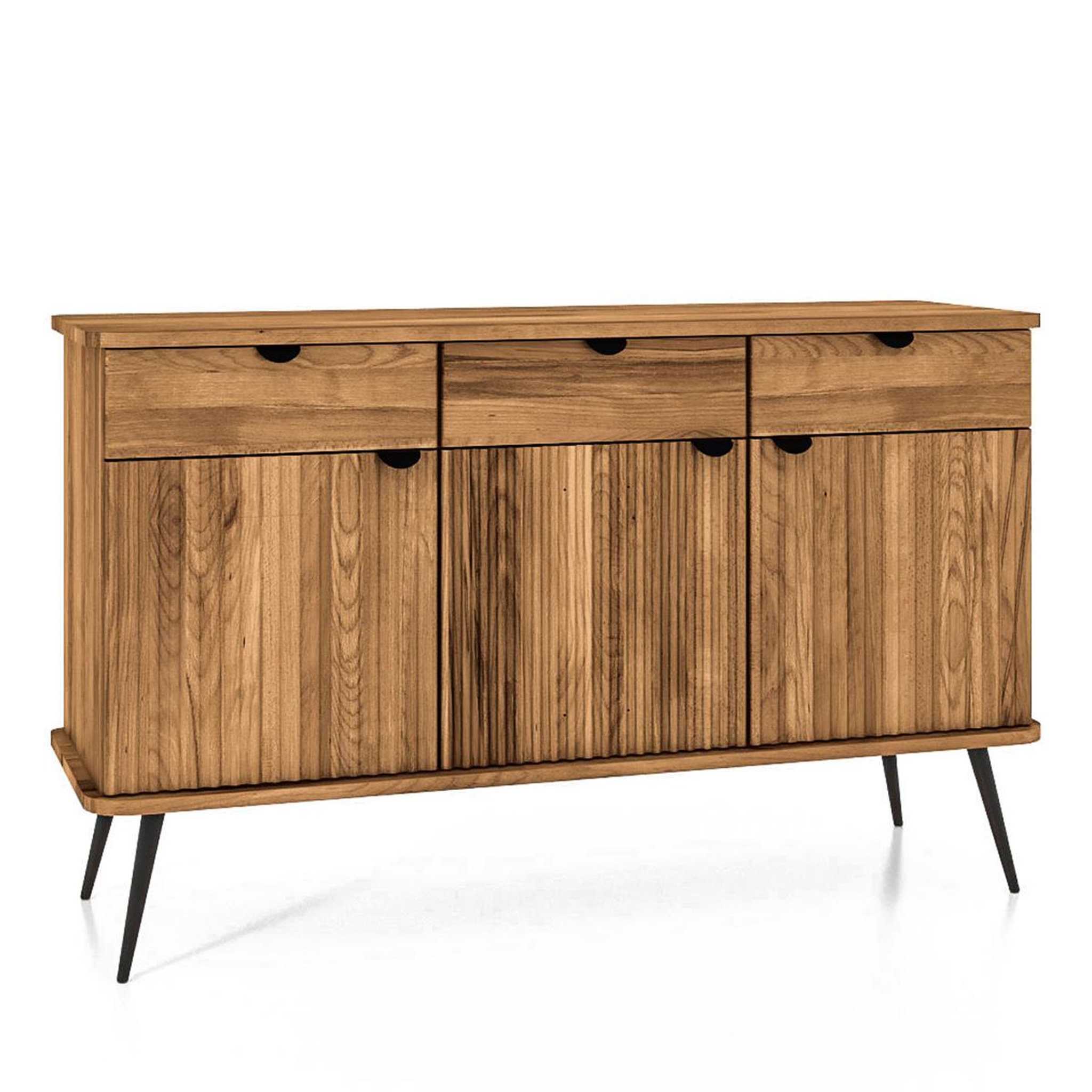 MAISON AUBERTIN Buffet bois hêtre 3 portes amalfi 144x46 cm - bois foncé