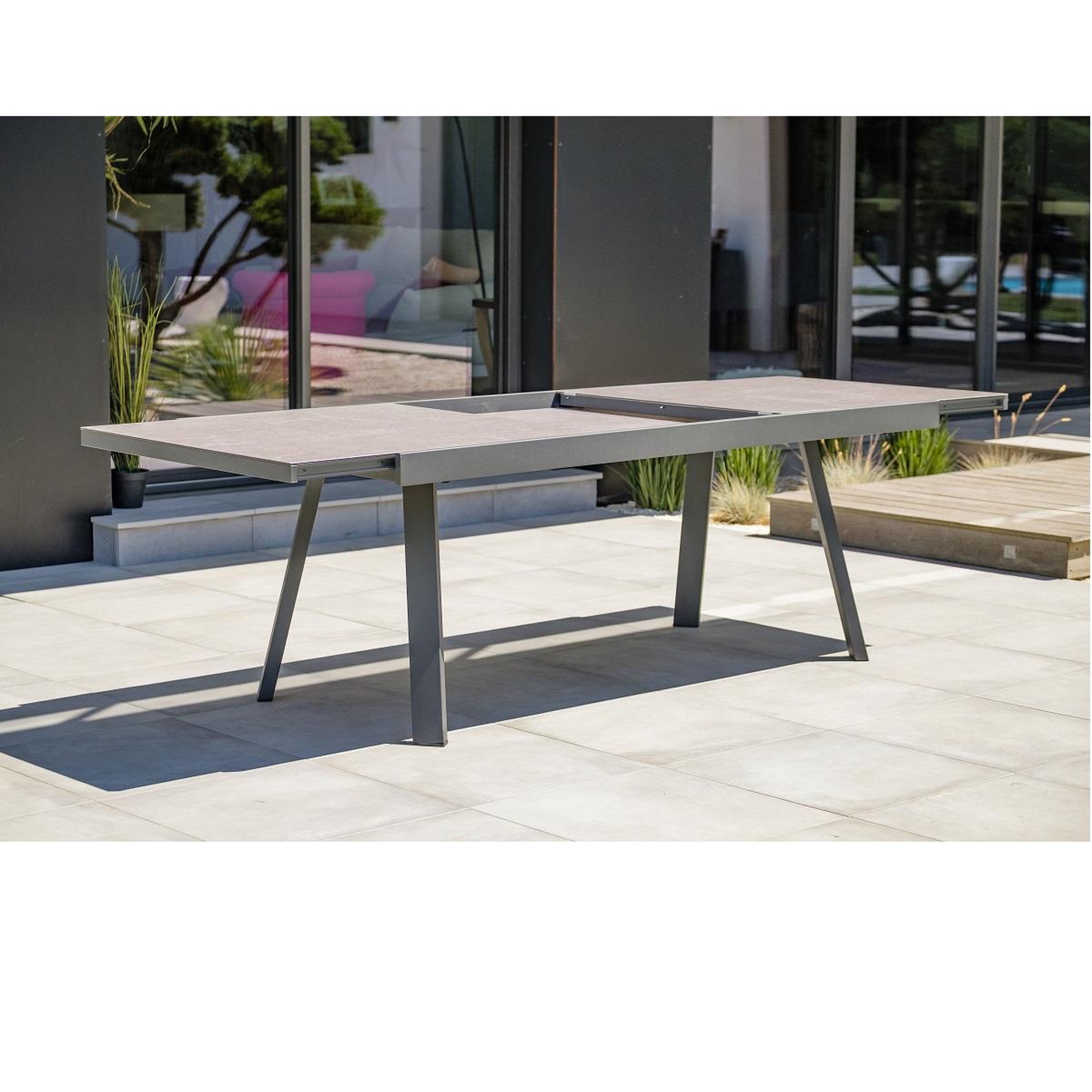 Voir la diapositive 5 : DCB GARDEN Salon de jardin - 8 places - Aluminium/céramique - Anthracite - STOCKHOLM