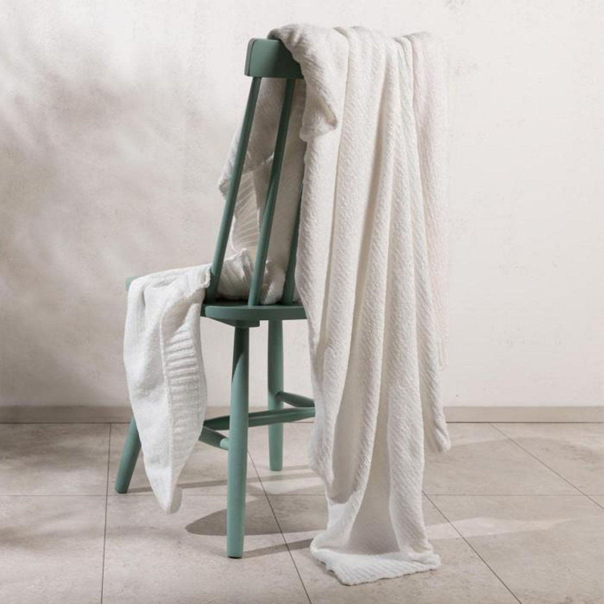 Paris Prix Plaid Chenille  Ally  130x170cm Blanc