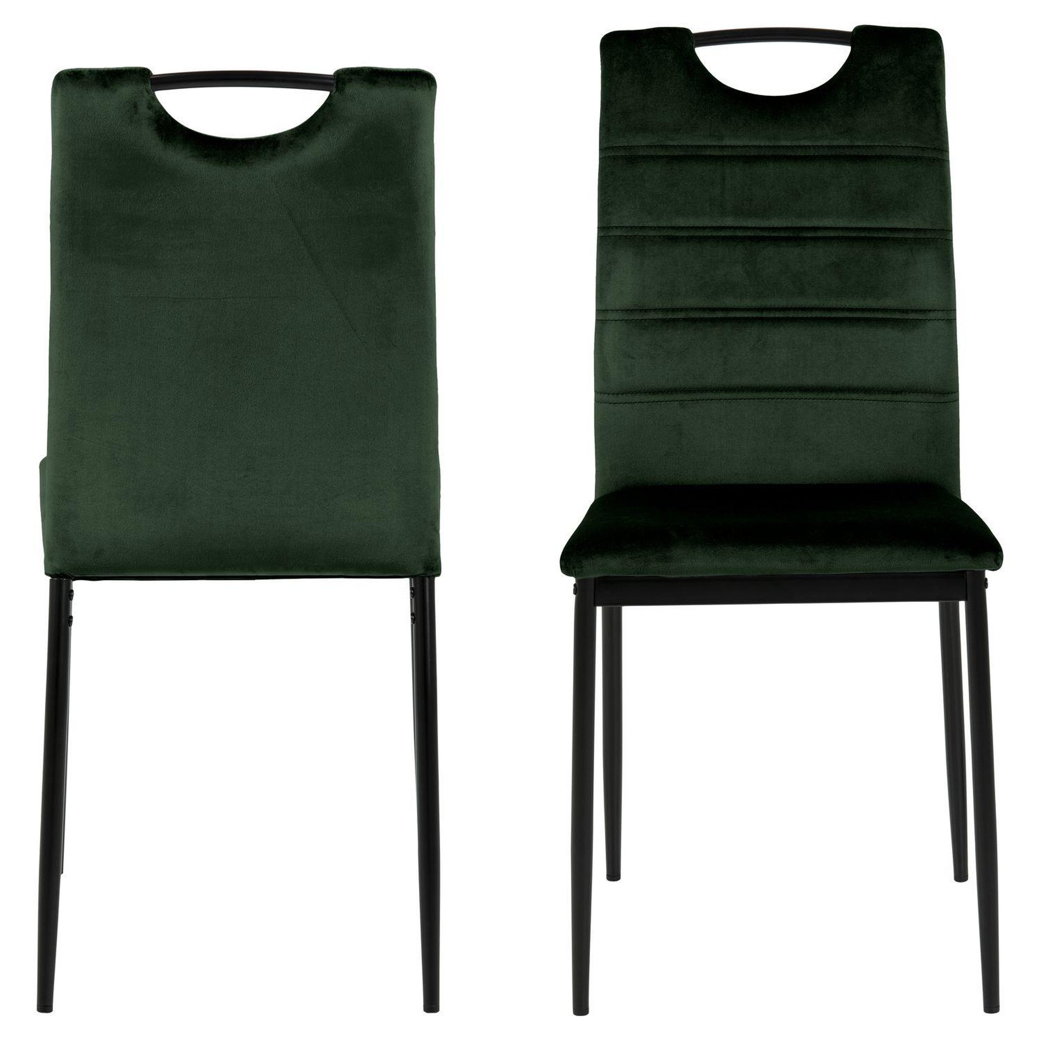 Voir la diapositive 4 : TOILINUX Lot de 4 Chaises de salle à manger Dina effet velours et métal