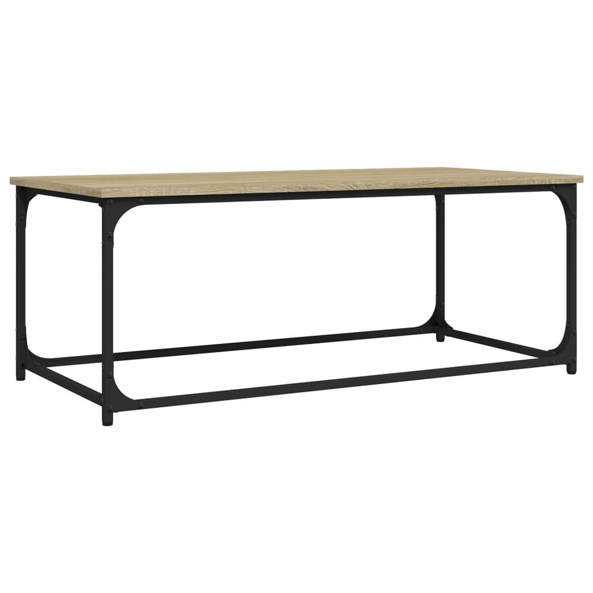 Voir la diapositive 2 : VIDAXL Table basse Chene sonoma 102x50x40 cm Bois d'ingenierie et fer