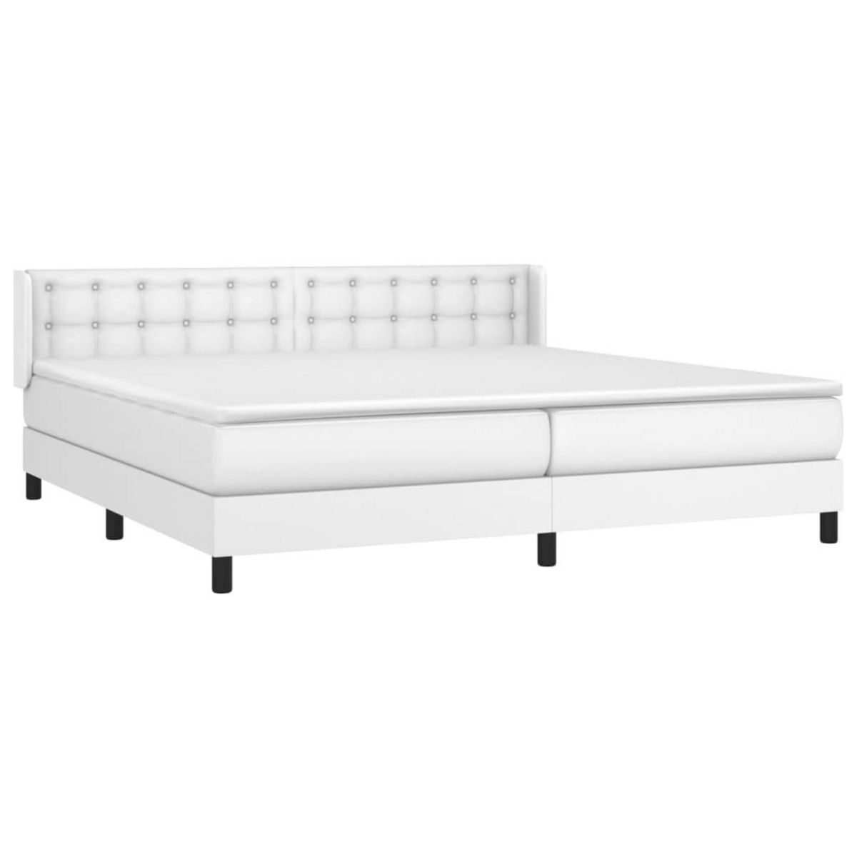 VIDAXL Sommier a lattes de lit avec matelas Blanc 200x200cm Similicuir