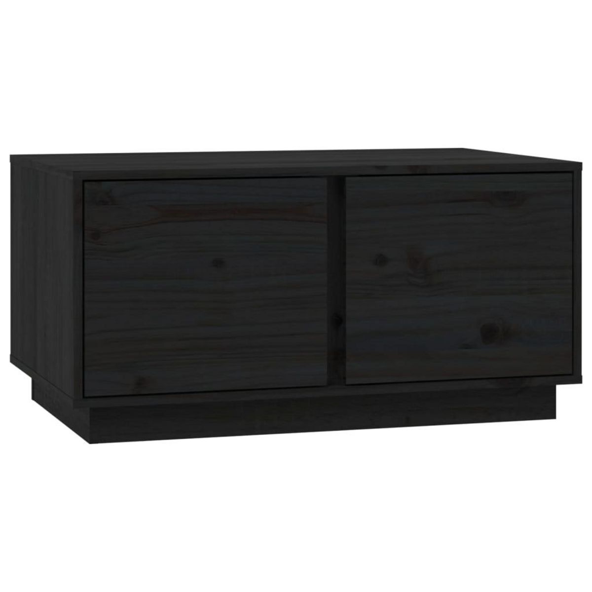 VIDAXL Table basse Noir 80x50x40 cm Bois massif de pin