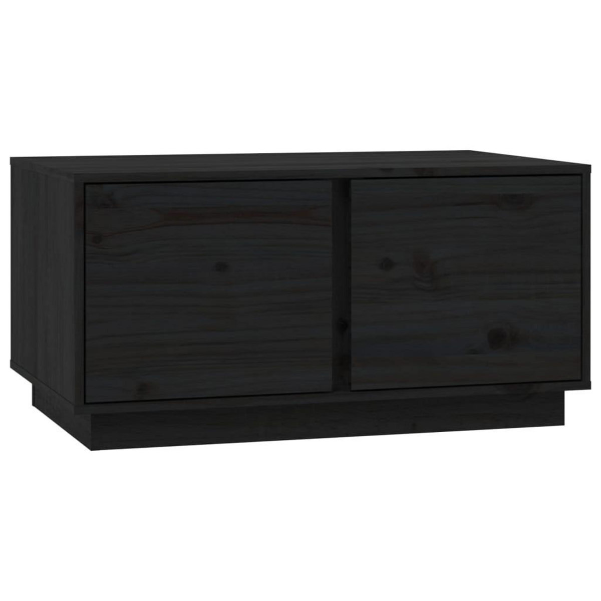 VIDAXL Table basse Noir 80x50x40 cm Bois massif de pin
