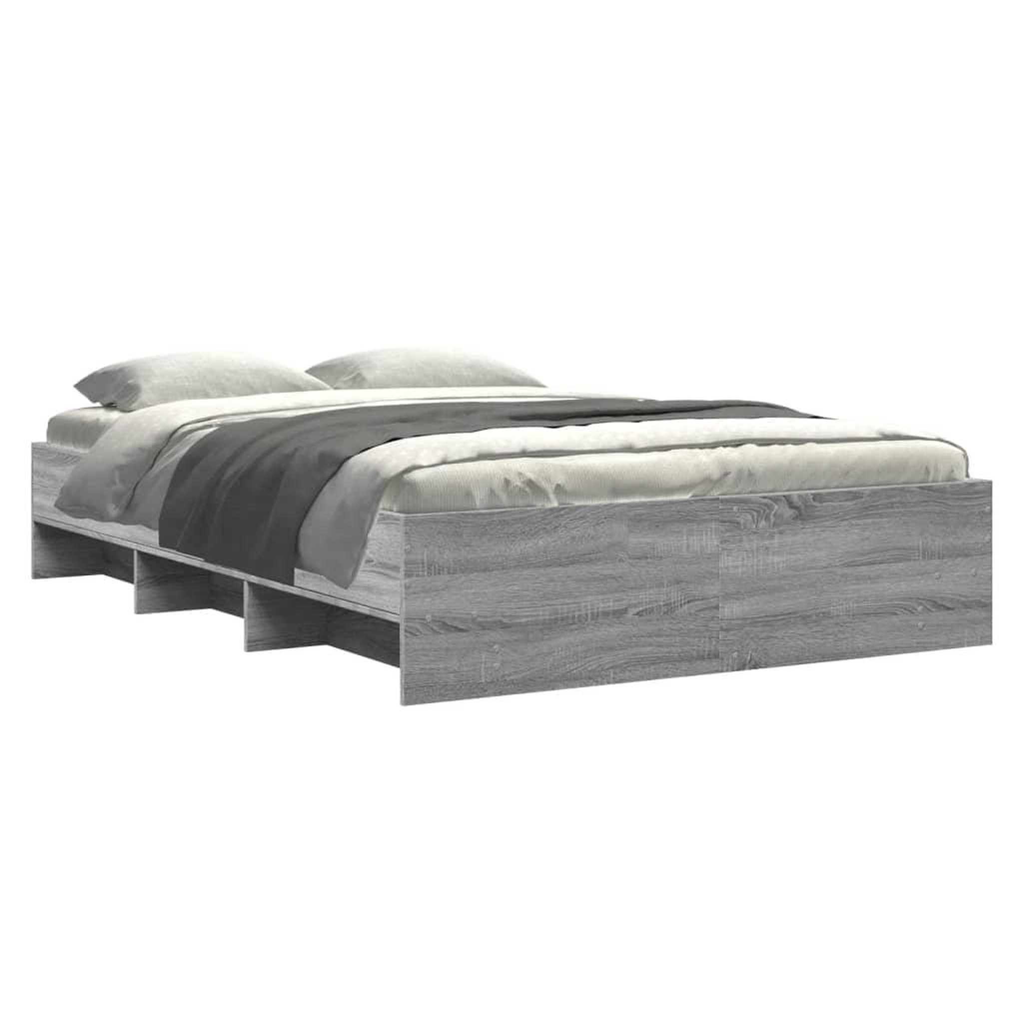 Voir la diapositive 3 : VIDAXL Cadre de lit sans matelas sonoma gris 120x190 cm