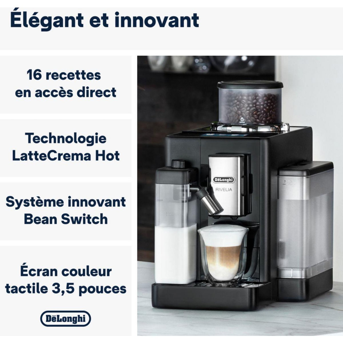 DELONGHI Expresso Broyeur rivelia latte FEB4455.B